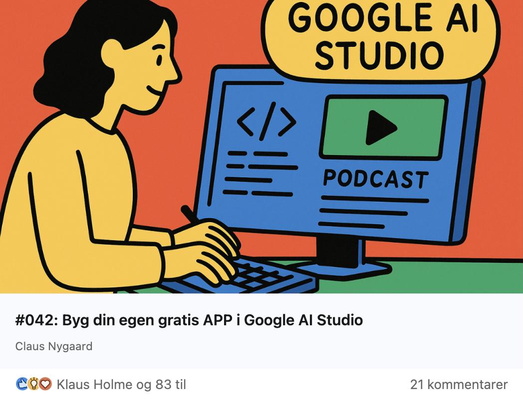 Claus Nygaard - AI & ChatGPT Nyheder - 042 - Byg din egen gratis app i Google AI Studio