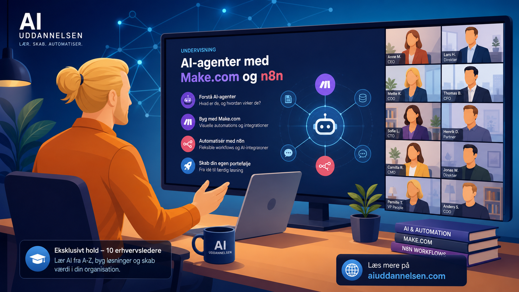 Claus Nygaard - ChatGPT kursus - Copilot kursus - AI ekspert - AI foredrag - automatisering med make.com - automatisering med zapier - CBS - Copenhagen Business School